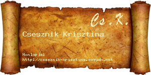 Csesznik Krisztina névjegykártya